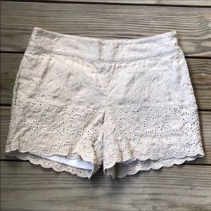 Anthropologie Eleveness Eyelet Scalloped Shorts